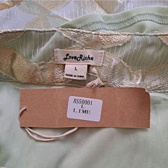 Love Riche Embroidered Overlay Pleated Lined Skirt Large - Picture 4 of 6